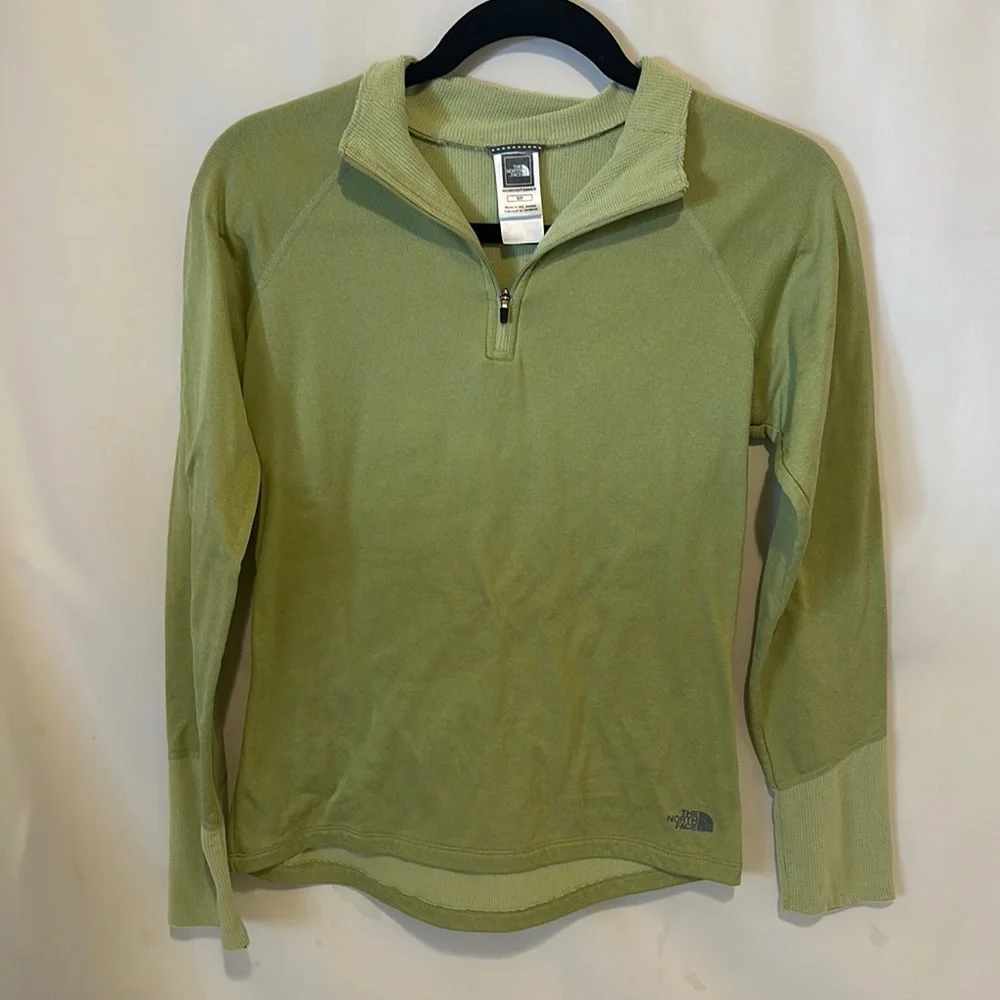 The North Face Women’s Green Quarter Zip Pullover Fleece Sweatshirt Size S